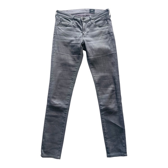 AG Adriano Goldschmied Women's Gray Skinny Lamb Leather Denim Jeans Size 26 - Picture 3 of 13